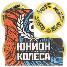 Колеса для скейтборда для скейтборда Юнион Logo Ф2 White/Yellow/Black 101A 49 mm