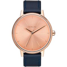 Кварцевые часы женские Nixon Kensington Leather Rose Gold/Navy
