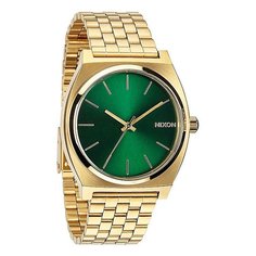 Часы Nixon Time Teller Gold/Green Sunray