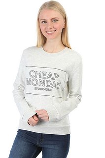 Толстовка классическая женская Cheap Monday Win Sweat Thin Box Light Melange