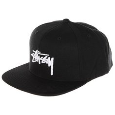 Бейсболка с прямым козырьком Stussy Stock Cap Black