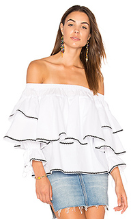 Ruffle trim off shoulder top - Endless Rose