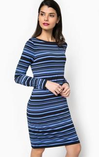 Платье с длинными рукавами в полоску Michael Michael Kors