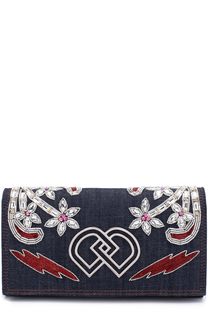 Клатч из денима с декором Dsquared2