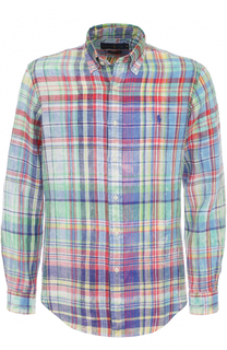 Льняная рубашка с воротником button down Polo Ralph Lauren