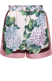 Шелковые мини-шорты с принтом Dolce &amp; Gabbana