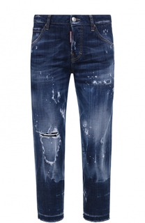Укороченные джинсы с потертостями Dsquared2