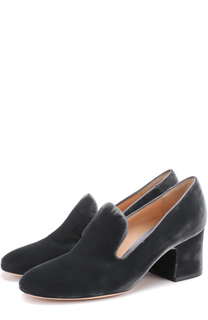Бархатные туфли на устойчивом каблуке Gianvito Rossi
