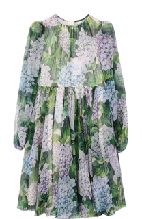 Шелковое платье с цветочным принтом Dolce &amp; Gabbana