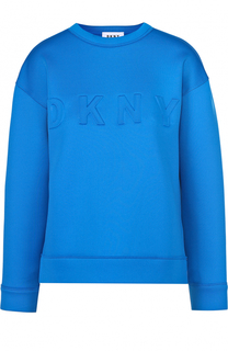 Свитшот свободного кроя с логотипом бренда DKNY