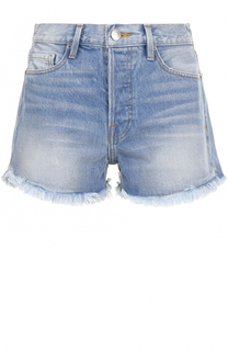 Джинсовые мини-шорты с потертостями Frame Denim