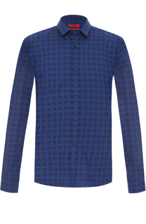 Хлопковая сорочка с воротником кент HUGO