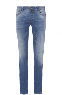 Джинсы прямого кроя с потертостями Diesel