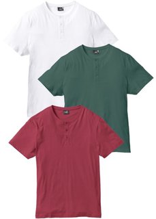 Футболка Regular Fit (3 шт.) (бордовый + зеленый + белый) Bonprix