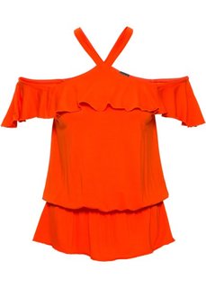 Топ с воланами (кроваво-оранжевый) Bonprix