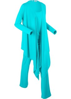 Комплект-тройка в стиле велнесс с мешочком для хранения (аква) Bonprix