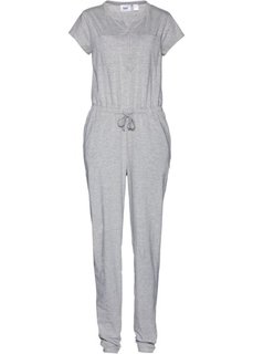 Непринужденный комбинезон с коротким рукавом (светло-серый меланж) Bonprix
