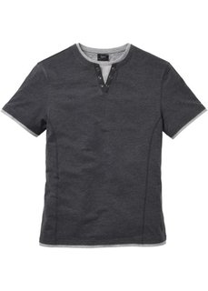 Мужская футболка 2 в 1 (антрацитовый меланж) Bonprix
