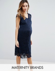 Кружевное облегающее платье Mama.licious - Темно-синий