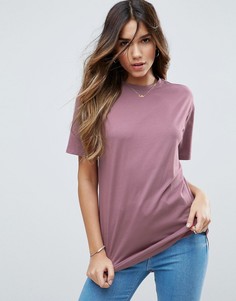 Футболка бойфренда с закругленным краем ASOS - Фиолетовый