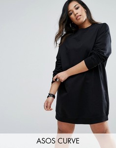 Oversize-платье из трикотажа ASOS CURVE - Черный