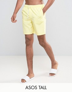Желтые шорты для плавания средней длины ASOS TALL - Желтый