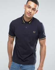 Темно-синее поло из пике с контрастной отделкой Fred Perry REISSUES M2 1964 - Темно-синий