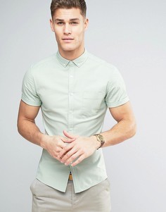 Зеленая зауженная оксфордская рубашка в стиле casual от ASOS - Зеленый