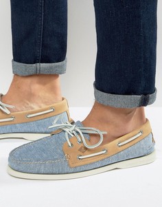 Льняные мокасины Sperry Topsider - Синий