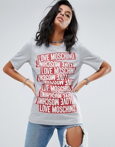 Футболка с принтом Love Moschino - Серый