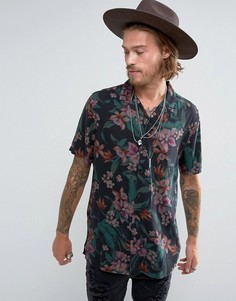 Рубашка классического кроя с цветочным принтом ASOS - Черный