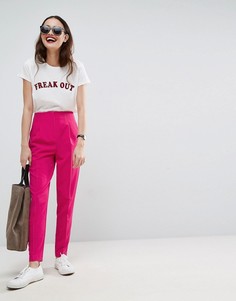 Брюки-сигареты с завышенной талией ASOS - Розовый