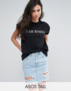 Футболка с принтом ASOS TALL - Черный