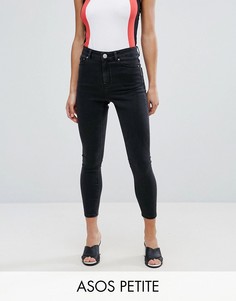 Выбеленные черные джинсы скинни ASOS PETITE RIDLEY - Черный