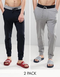2 джоггеров скинни с контрастным поясом (темно-синий/серый меланж) ASOS - СКИДКА - Мульти