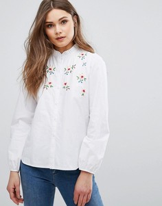 Рубашка с цветочной вышивкой New Look - Белый
