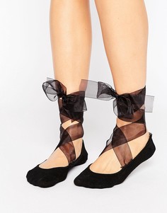 Носки с завязками из органзы ASOS - Черный