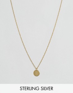 Серебряное позолоченное ожерелье с круглой подвеской ASOS - Золотой