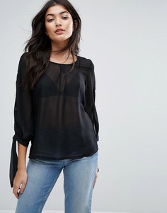 Прозрачная блузка Jasmine - Черный