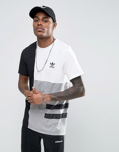 Футболка с принтом колор блок adidas Originals BQ3046 - Черный