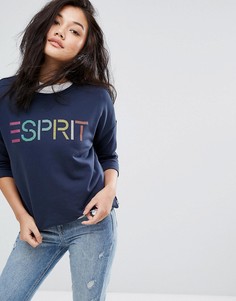 Свитшот с принтом Esprit - Синий