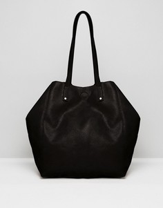 Мягкая сумка-шоппер со съемным клатчем ASOS - Черный