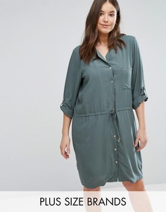 Платье-рубашка в стиле милитари Junarose - Зеленый