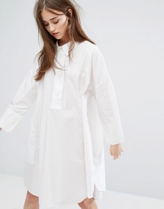 Платье-рубашка с oversize-манжетами Weekday - Белый