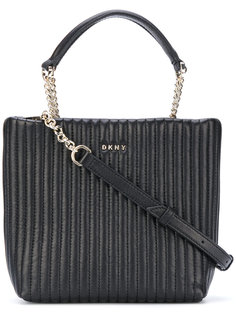 quilted pinstripe tote DKNY