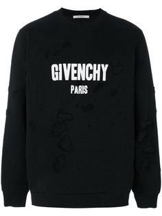 distressed logo print sweatshirt Givenchy