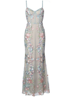 платье с цветочной вышивкой  Marchesa Notte
