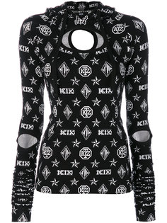 logo embroidered hooded top KTZ