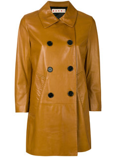 leather pea coat Marni