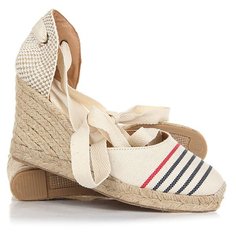 Сабо женское Soludos Striped Tall Wedge Red Navy Natural